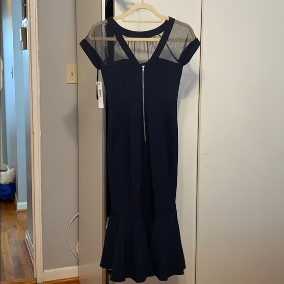 Maggy London navy fitted midi dress - Picture 4 of 5